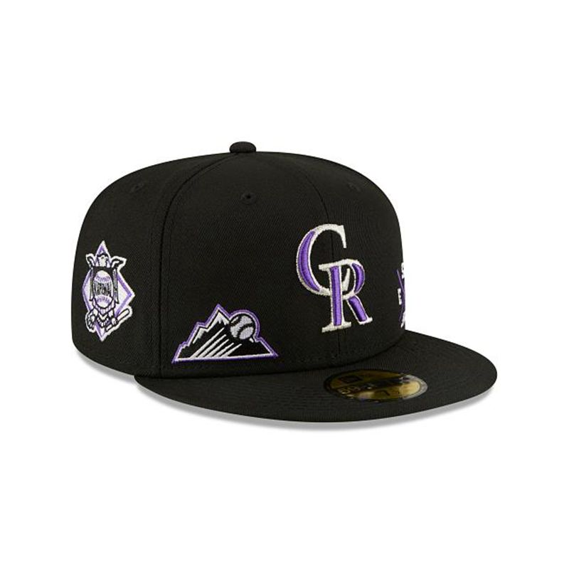 MLB Colorado Rockies Multi 59Fifty Fitted (FIN9681) - Black New Era Caps